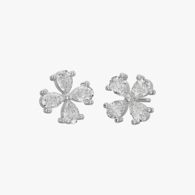 گوشواره جواهر طرح شبدر (0.17 قیراط) 